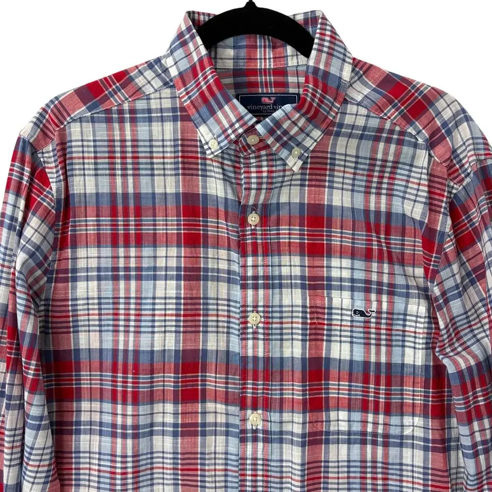 Vineyard Vines Mens Size M Classic Fit Tucker Shirt Button Up‎ Cotton Plaid